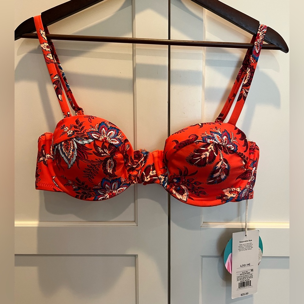 Rhode x Target orange paisley bikini top NWT